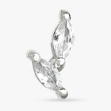 Revere sterling silver marquise cubic zirconia stud earring (British brand)