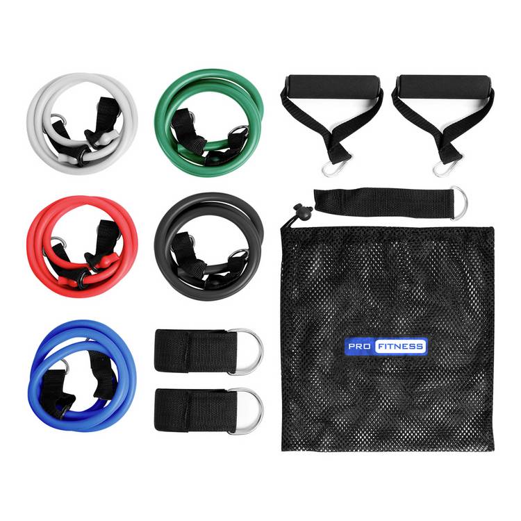 Pro Fitness resistance band tubes set of 5 - British product