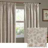 Argos Wylder Grace Leaf Floral Pencil Pleat Curtains Natural 117x137cm- Buy online at McGrocer