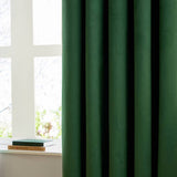 Furn velvet blackout curtains emerald green 117x137cm - British product