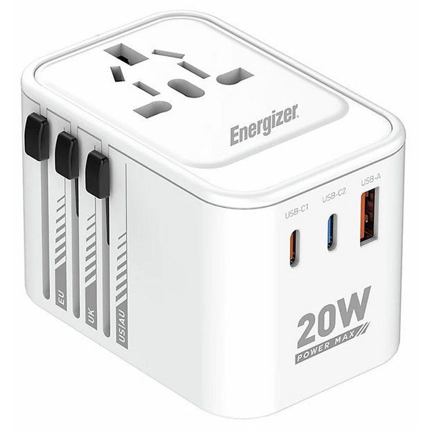 Energizer ETC200 travel charger 20W USB-A USB-C, UK version