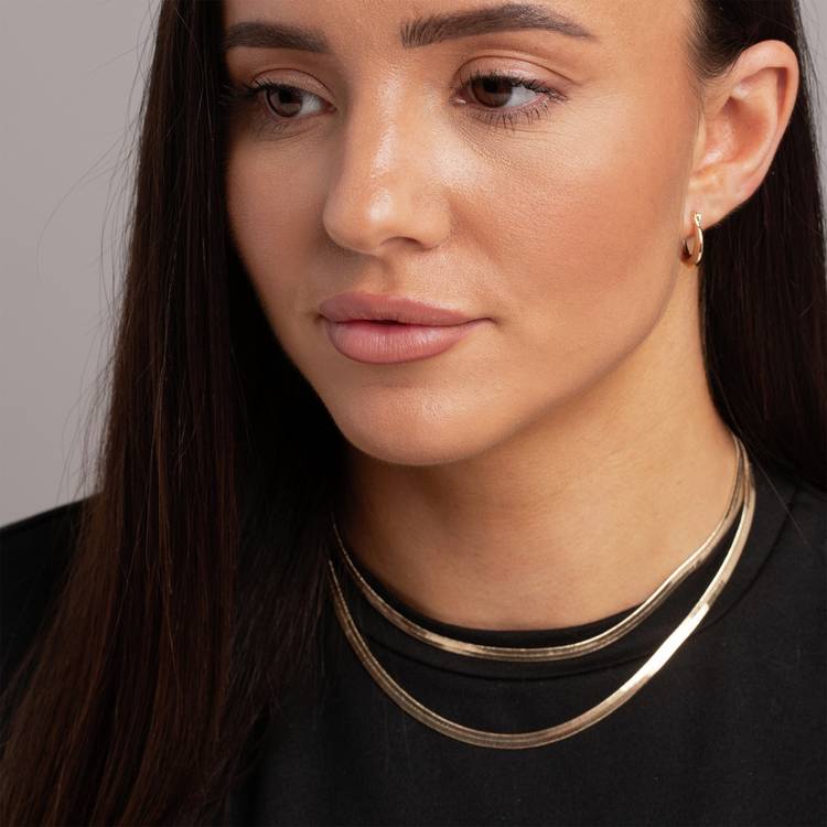 Freedom gold-tone double row snake chain necklace 45cm - British product
