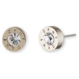 DKNY gold tone crystal stud earrings (British brand)
