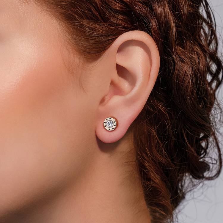 DKNY gold tone crystal stud earrings (British brand)