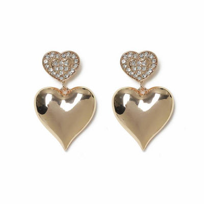 Argos Freedom Gold-tone Crystal Heart Double Drop Earrings- Buy online at McGrocer