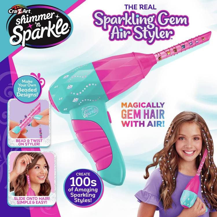 Shimmer N Sparkle Real Sparkling Gem Air Styler toy, imported from the UK