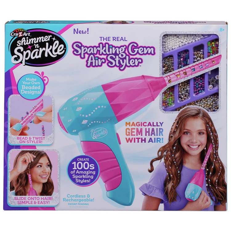 Shimmer N Sparkle Real Sparkling Gem Air Styler toy, imported from the UK