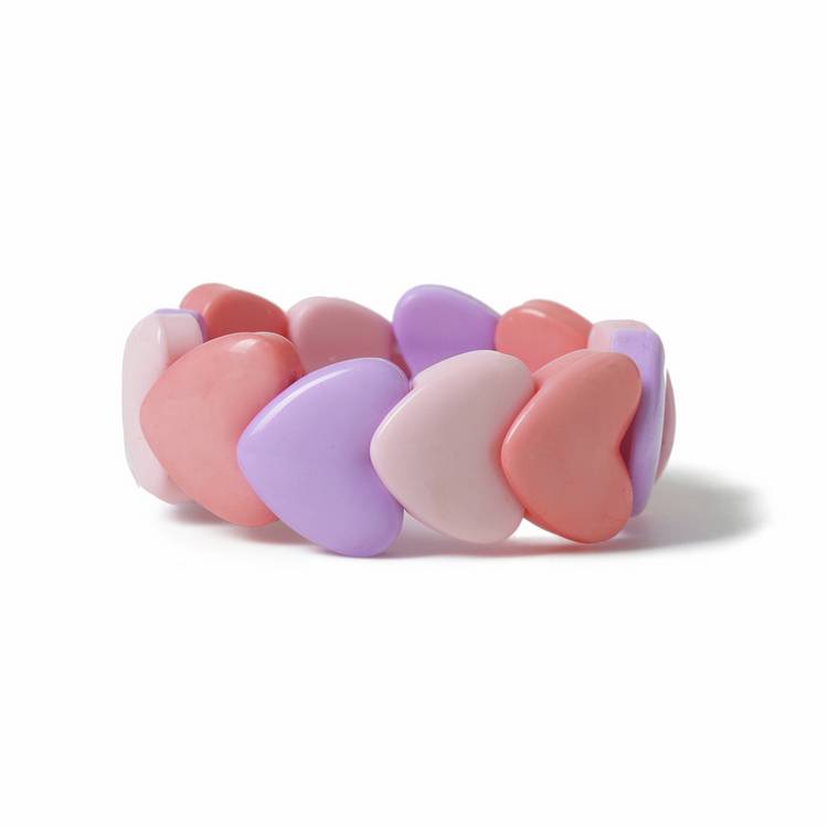 Flitzy kids colourful heart stretch bracelet 7cm, UK version