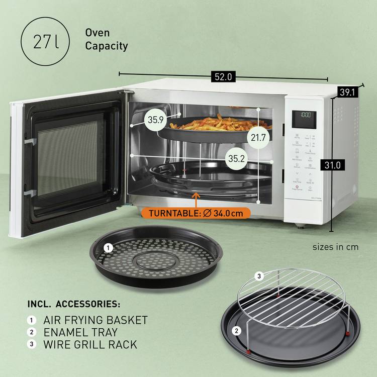 Panasonic airfry combo microwave 27L white (British brand)