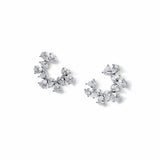 Freedom crystal circle stud earrings gold-plated 20mm - British product