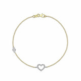 Revere 9ct multicoloured gold cubic zirconia heart bracelet 19cm (British brand)