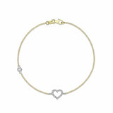 Revere 9ct multicoloured gold cubic zirconia heart bracelet 19cm (British brand)