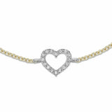 Revere 9ct multicoloured gold cubic zirconia heart bracelet 19cm (British brand)
