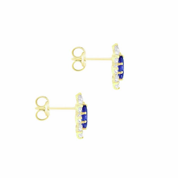 Revere 9ct gold flower cluster stud earrings (British brand)