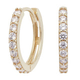 Revere 9ct gold cubic zirconia hoop earrings - British product