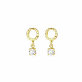 Revere drop earrings cubic zirconia 9ct yellow gold, UK version
