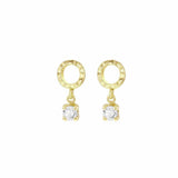 Revere drop earrings cubic zirconia 9ct yellow gold, UK version