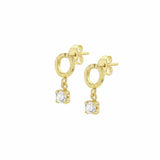 Revere drop earrings cubic zirconia 9ct yellow gold, UK version
