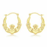 Argos Revere 9ct Yellow Gold Claddagh Creole Earrings- Buy online at McGrocer
