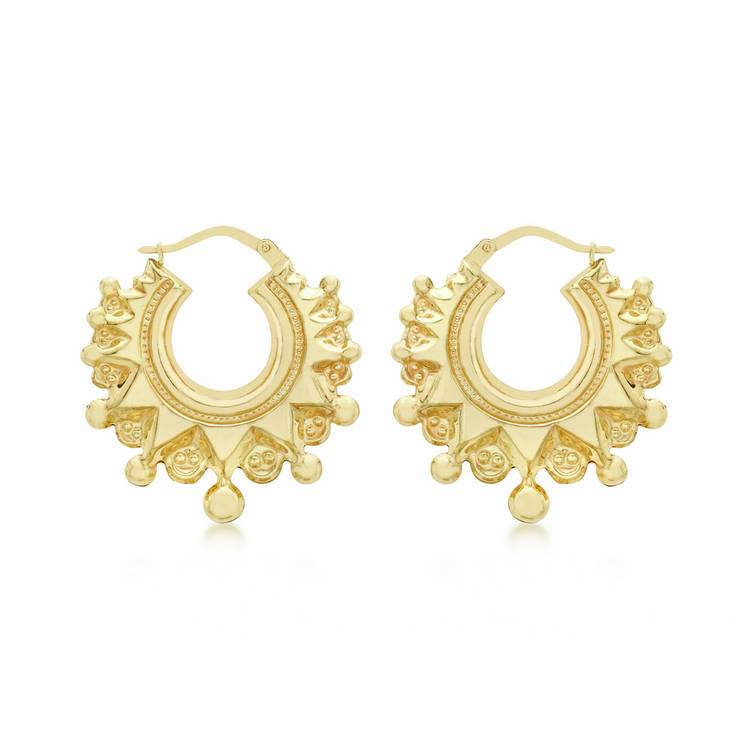 Revere 9ct yellow gold creole earrings 28mm, UK version