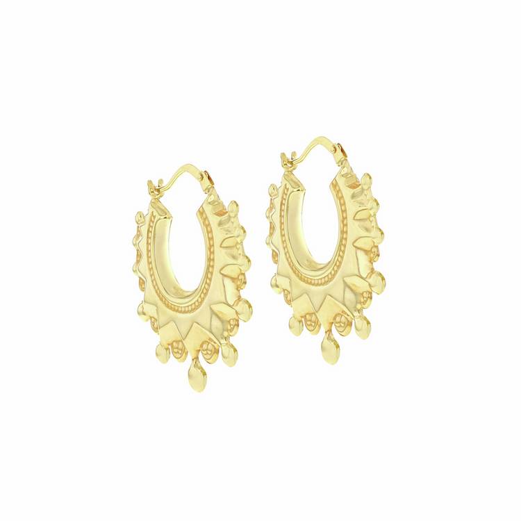 Revere 9ct yellow gold creole earrings 28mm, UK version