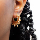 Revere 9ct yellow gold creole earrings 28mm, UK version