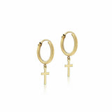 Argos Revere 9ct Yellow Gold Cross Sleeper Hoop Earrings- Buy online at McGrocer