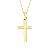 Argos Revere 9ct Yellow Gold Cross Pendant Curb Necklace Chain- Buy online at McGrocer