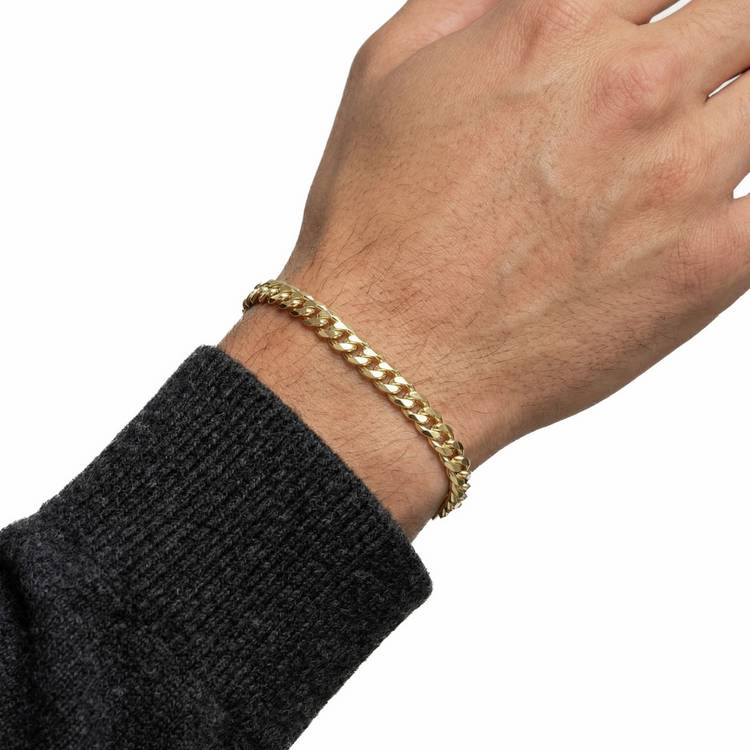 Revere 9ct yellow gold Cuban link bracelet 20cm, imported from the UK