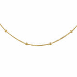 Revere 9ct yellow gold curb and ball chain 18 inch - British brand