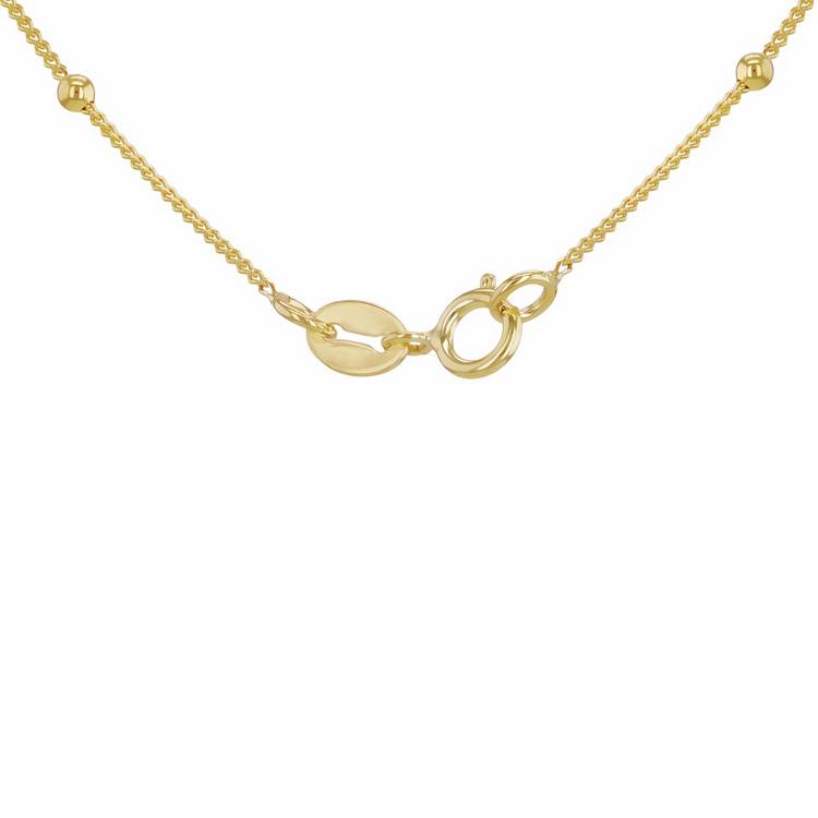 Revere 9ct yellow gold curb and ball chain 18 inch - British brand
