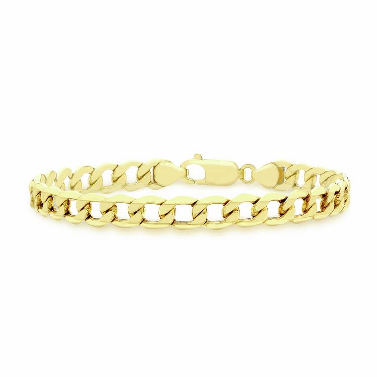 Revere 9ct yellow gold curb bracelet 8.9mm, imported from the UK