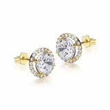 Revere cubic zirconia halo stud earrings, imported from the UK