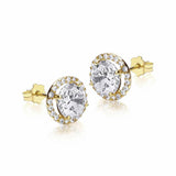 Revere cubic zirconia halo stud earrings, imported from the UK