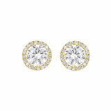 Revere cubic zirconia halo stud earrings, imported from the UK