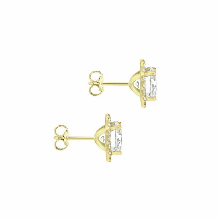Revere cubic zirconia halo stud earrings, imported from the UK