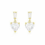 Revere 9ct yellow gold heart drop earrings - British product