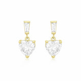 Revere 9ct yellow gold heart drop earrings - British product