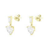 Revere 9ct yellow gold heart drop earrings - British product