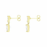 Revere 9ct yellow gold heart drop earrings - British product