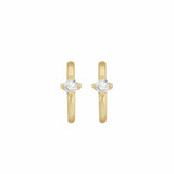 Revere 9ct gold cubic zirconia hoop earrings (British brand)