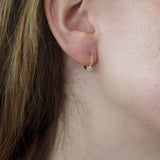 Revere 9ct gold cubic zirconia hoop earrings (British brand)