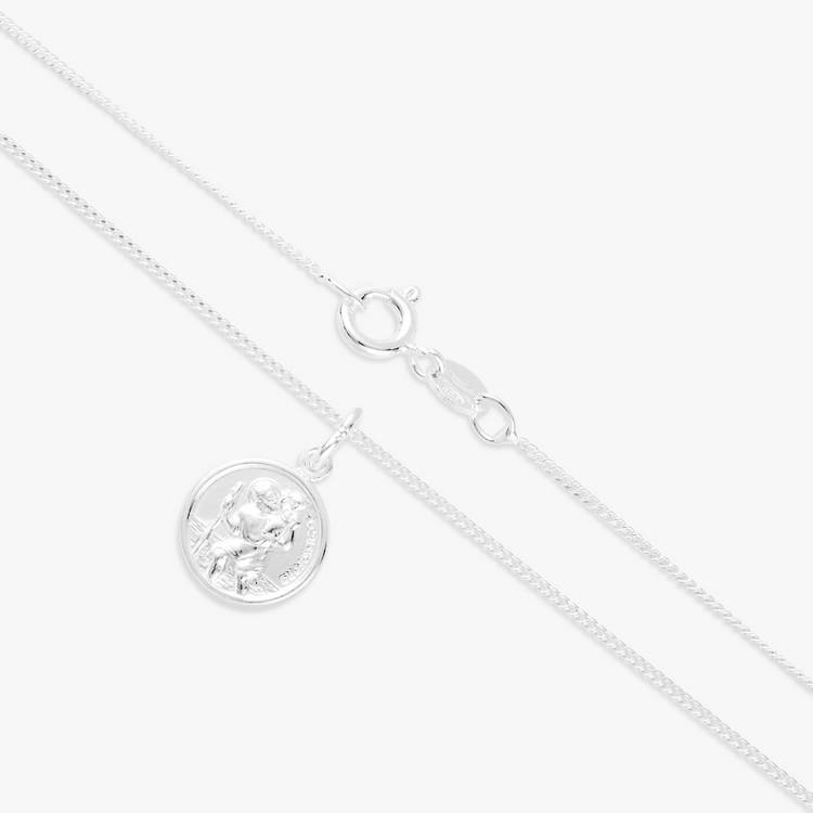 Revere St Christopher pendant necklace sterling silver 46cm, UK version