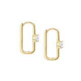 Revere 9ct yellow gold rectangular hoop earrings, UK version
