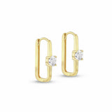 Revere 9ct yellow gold rectangular hoop earrings, UK version