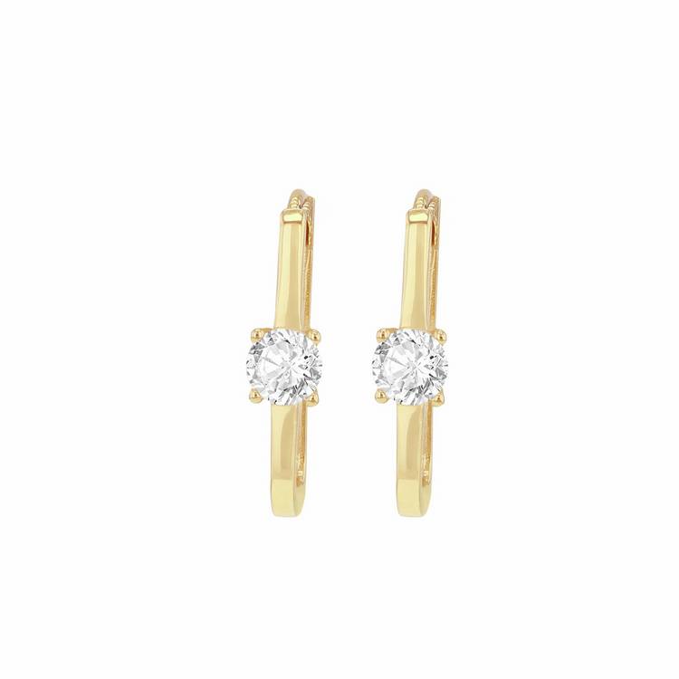 Revere 9ct yellow gold rectangular hoop earrings, UK version