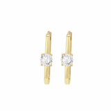 Revere 9ct yellow gold rectangular hoop earrings, UK version