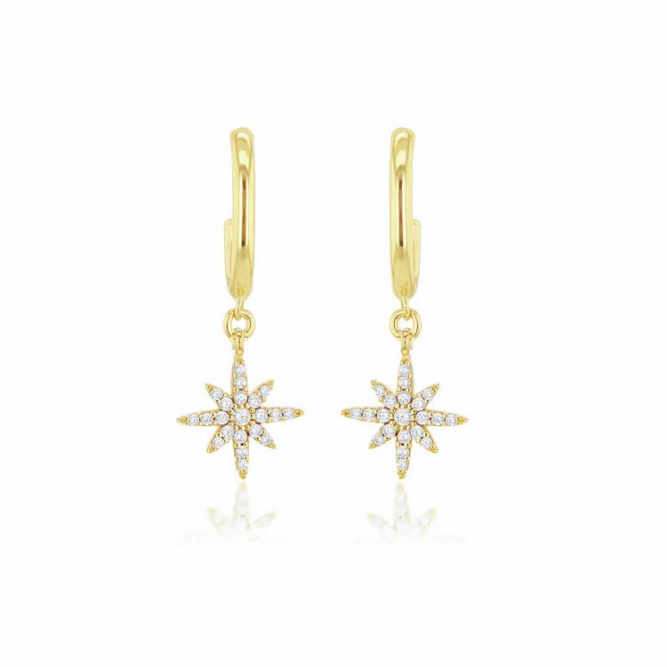 Revere gold North Star drop earrings, UK version