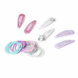 Flitzy glitter heart clips and pastel hair band set, UK version