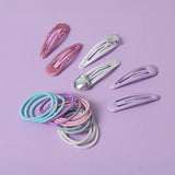 Flitzy glitter heart clips and pastel hair band set, UK version